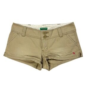 Abercrombie &‎ Fitch Chino Shorts Womens Size 4 Low Rise Cuffed Stretch Y2K Mini